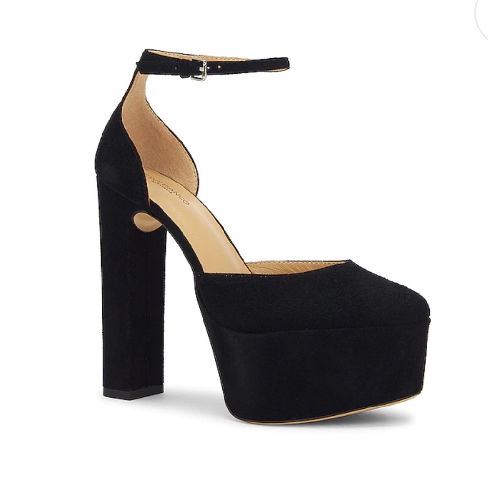 Tony Bianco Jagged Platform Mary Jane in Black Suede, Sz 7.5